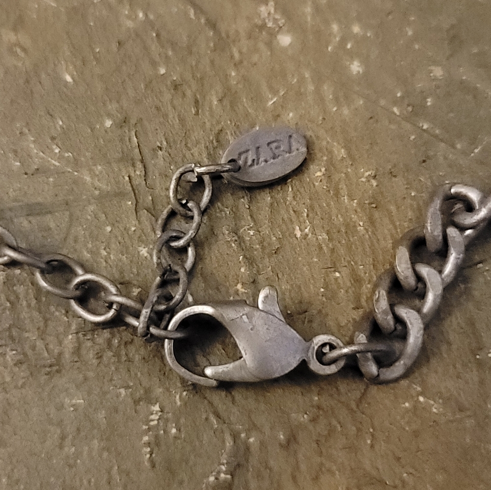 ZARA Animal print embroidery necklace. GUC. 9.5" long. Pendant is 6" across. - Picture 7 of 8